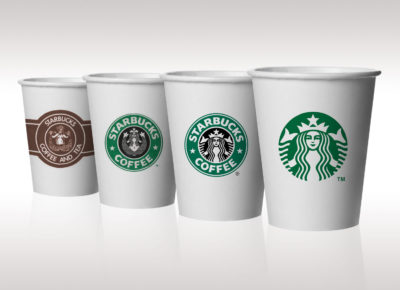 The Starbucks logo and its evolution since it was first created