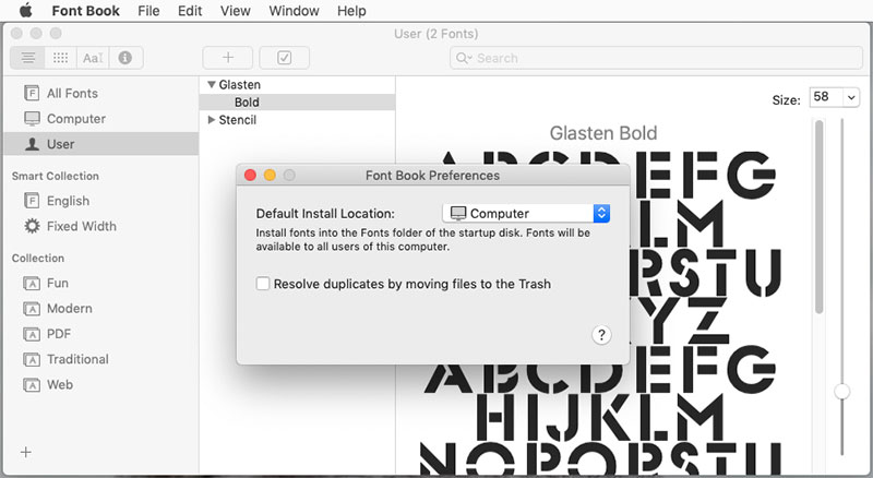 delete font book mac