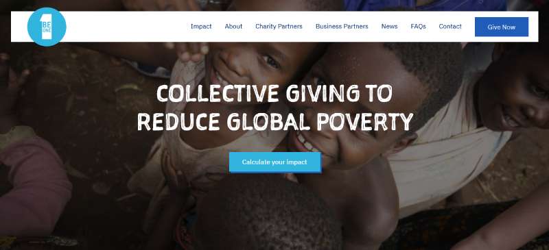 BE-ONE-PERCENT The Best Charity Website Design Examples of the Year