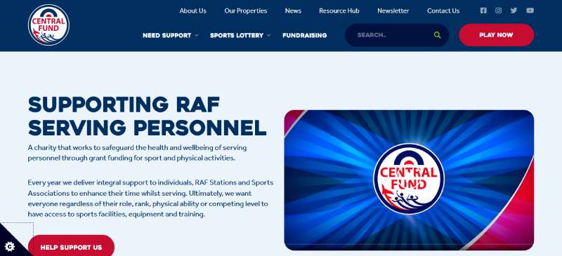 RAF-CENTRAL-FUND The Best Charity Website Design Examples of the Year