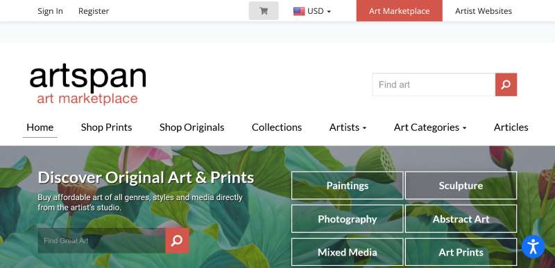 Artspan 20 Art Portfolio Website Design Examples