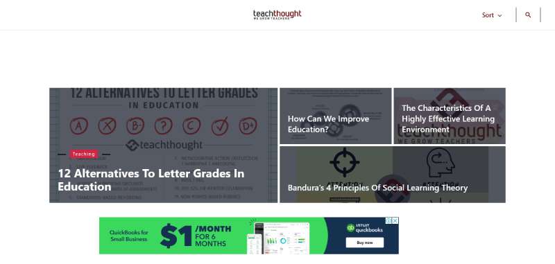 TeachThought Website Design for Teachers: 26 Examples