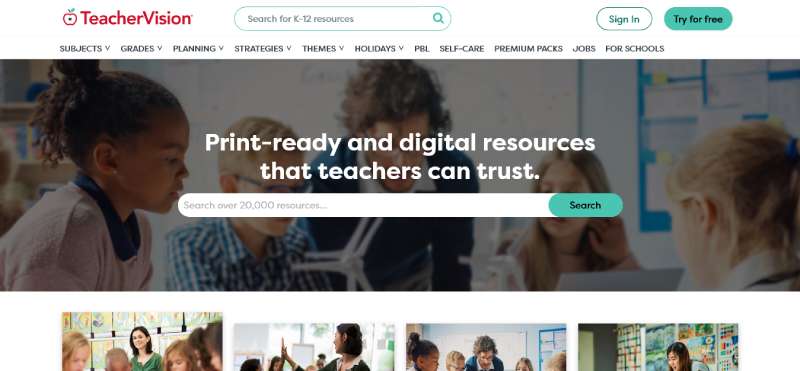 TeacherVision Website Design for Teachers: 26 Examples